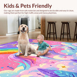 Ultra Soft Area Rug, Non Slip, Stain Resistant, Washable Area Rugs for Living Room, Bedroom, Machine Washable Fuzzy Rug for Princess Bedroom(Pink)