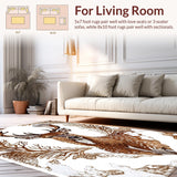 Ultra Soft Area Rug, Non Slip, Stain Resistant, Washable Area Rugs for Living Room, Bedroom, Non-Slip Animal Print Playroom Carpet(Brown)