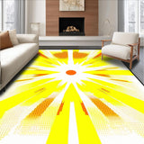 Ultra Soft Area Rug, Non Slip, Stain Resistant, Washable Area Rugs for Living Room, Bedroom, Chic Orange and Blue Contrast(Yellow)