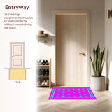 Ultra Soft Area Rug, Non Slip, Stain Resistant, Washable Area Rugs for Living Room, Bedroom, Enchanting Colorful Lattice Wonderland(Pink)