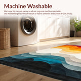 Ultra Soft Area Rug, Non Slip, Stain Resistant, Washable Area Rugs for Living Room, Bedroom, Minimalist Striped Monochrome Visuals(Purple)