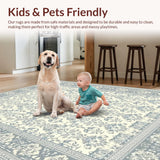 Ultra Soft Area Rug, Non Slip, Stain Resistant, Washable Area Rugs for Living Room, Bedroom, Sleek Geometric Patterns in Grayscale(Beige)