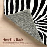 Ultra Soft Area Rug, Non Slip, Stain Resistant, Washable Area Rugs for Living Room, Bedroom, Bold Zebra Skin Bedroom Low Pile Floor Mat(Black)