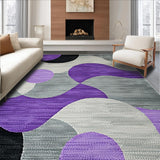Ultra Soft Area Rug, Non Slip, Stain Resistant, Washable Area Rugs for Living Room, Bedroom, Sophisticated Grey and Purple Fusion(Purple)