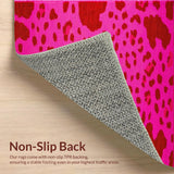 Ultra Soft Area Rug, Non Slip, Stain Resistant, Washable Area Rugs for Living Room, Bedroom, Joyful Pink Safari Inspired Style(Pink)