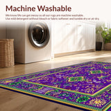 Ultra Soft Area Rug, Non Slip, Stain Resistant, Washable Area Rugs for Living Room, Bedroom, Playful Modern Trellis Composition(Purple)