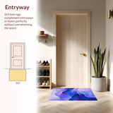 Ultra Soft Area Rug, Non Slip, Stain Resistant, Washable Area Rugs for Living Room, Bedroom, Gradient Playful Color Fusion(Purple)
