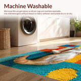 Ultra Soft Area Rug, Non Slip, Stain Resistant, Washable Area Rugs for Living Room, Bedroom, Vivid Cat-Themed Front Door Durable Outdoor Doormat(Orange)