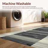 Ultra Soft Area Rug, Non Slip, Stain Resistant, Washable Area Rugs for Living Room, Bedroom, Rustic Black and White Geometric Flair(Gray)