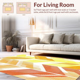 Ultra Soft Area Rug, Non Slip, Stain Resistant, Washable Area Rugs for Living Room, Bedroom, Stylish Soft Edge Design Concept(Orange)