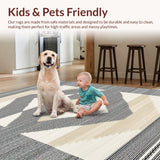 Ultra Soft Area Rug, Non Slip, Stain Resistant, Washable Area Rugs for Living Room, Bedroom, Rustic Minimalist Cream Pattern(Beige)