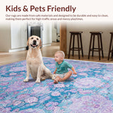 Ultra Soft Area Rug, Non Slip, Stain Resistant, Washable Area Rugs for Living Room, Bedroom, Vibrant Playful Shaggy Texture(Blue)