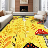 Ultra Soft Area Rug, Non Slip, Stain Resistant, Washable Area Rugs for Living Room, Bedroom, Soft Pastel Mushroom Fantasy(Yellow)