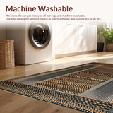 Ultra Soft Area Rug, Non Slip, Stain Resistant, Washable Area Rugs for Living Room, Bedroom, Contemporary Cozy Faux Texture(Black)