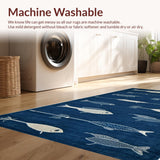 Charming Coastal Fishing Motif(Blue)