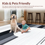 Ultra Soft Area Rug, Non Slip, Stain Resistant, Washable Area Rugs for Living Room, Bedroom, Sleek Modern Diamond Pattern(Black)