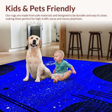 Ultra Soft Area Rug, Non Slip, Stain Resistant, Washable Area Rugs for Living Room, Bedroom, Starlit Ethereal Pattern Design(Blue)