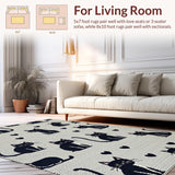 Ultra Soft Area Rug, Non Slip, Stain Resistant, Washable Area Rugs for Living Room, Bedroom, Vibrant Cartoonish Animal Accent(Gray)
