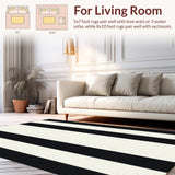 Ultra Soft Area Rug, Non Slip, Stain Resistant, Washable Area Rugs for Living Room, Bedroom, Neutral Aesthetic Bedroom Pet-Friendly Carpet(Black)