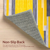 Ultra Soft Area Rug, Non Slip, Stain Resistant, Washable Area Rugs for Living Room, Bedroom, Elegant Dual Tone Textured Design(Yellow)