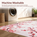 Ultra Soft Area Rug, Non Slip, Stain Resistant, Washable Area Rugs for Living Room, Bedroom, Contemporary Pink Petal Arrangement(Pink)