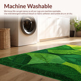 Ultra Soft Area Rug, Non Slip, Stain Resistant, Washable Area Rugs for Living Room, Bedroom, Lush Green Folk Art Inspiration(Green)
