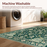 Ultra Soft Area Rug, Non Slip, Stain Resistant, Washable Area Rugs for Living Room, Bedroom, Rustic Textured Tiled Pattern(Green)