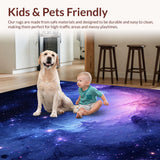Ultra Soft Area Rug, Non Slip, Stain Resistant, Washable Area Rugs for Living Room, Bedroom, Vivid Celestial Artistry Display(Purple)