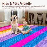 Ultra Soft Area Rug, Non Slip, Stain Resistant, Washable Area Rugs for Living Room, Bedroom, Charming Kid-Friendly Textured Art(Purple)