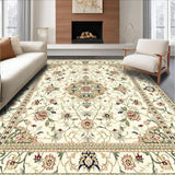 Elegant Beige Oriental Runner with Intricate Floral Medallion Design(Beige)