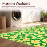 Ultra Soft Area Rug, Non Slip, Stain Resistant, Washable Area Rugs for Living Room, Bedroom, Fresh Three-Dimensional Blossom Style(Green)