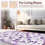 Ultra Soft Area Rug, Non Slip, Stain Resistant, Washable Area Rugs for Living Room, Bedroom, Radiant Circular Cozy Decor Element(Purple)