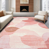 Ultra Soft Area Rug, Non Slip, Stain Resistant, Washable Area Rugs for Living Room, Bedroom, Chic Curvy Bow Accent Rug with Artful Looped Ends and Minimalist Dot Details(Pink)