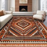 Ultra Soft Area Rug, Non Slip, Stain Resistant, Washable Area Rugs for Living Room, Bedroom, Warm Earthy Minimalist Texture(Red)