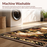 Ultra Soft Area Rug, Non Slip, Stain Resistant, Washable Area Rugs for Living Room, Bedroom, Rustic Western Cactus Tapestry(Brown)