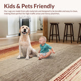 Ultra Soft Area Rug, Non Slip, Stain Resistant, Washable Area Rugs for Living Room, Bedroom, Chic Minimalist Animal Skin Motif(Beige)