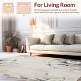 Ultra Soft Area Rug, Non Slip, Stain Resistant, Washable Area Rugs for Living Room, Bedroom, Serene Shadows Area Smoke & Beige Abstract Floral Composition(Beige)