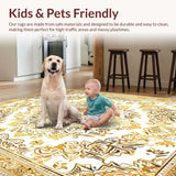 Ultra Soft Area Rug, Non Slip, Stain Resistant, Washable Area Rugs for Living Room, Bedroom, Bright Mandala Delight(White)