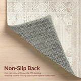 Ultra Soft Area Rug, Non Slip, Stain Resistant, Washable Area Rugs for Living Room, Bedroom, Serene Light Beige Flowing Patterns(Beige)