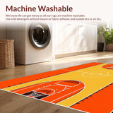 Ultra Soft Area Rug, Non Slip, Stain Resistant, Washable Area Rugs for Living Room, Bedroom, Dynamic Basketball Court Aesthetic(Orange)
