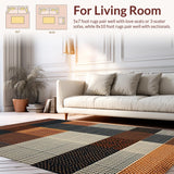 Ultra Soft Area Rug, Non Slip, Stain Resistant, Washable Area Rugs for Living Room, Bedroom, Vibrant Cowboy-Themed Bath Decor(Brown)