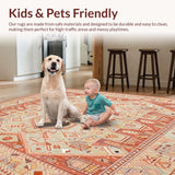 Ultra Soft Area Rug, Non Slip, Stain Resistant, Washable Area Rugs for Living Room, Bedroom, Earthy Tone Terracotta(Orange)