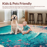 Ultra Soft Area Rug, Non Slip, Stain Resistant, Washable Area Rugs for Living Room, Bedroom, Retro Honeycomb Non-Slip Bedroom Area Carpet(Blue)