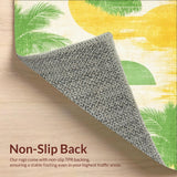 Ultra Soft Area Rug, Non Slip, Stain Resistant, Washable Area Rugs for Living Room, Bedroom, Tropical Surfboard Inspired Rug Vibrant Palms Wave Pattern Sea Breeze Print(Yellow)