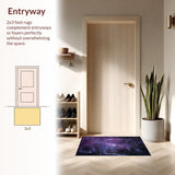 Ultra Soft Area Rug, Non Slip, Stain Resistant, Washable Area Rugs for Living Room, Bedroom, Galaxy Spectrum Area Rug(Purple)