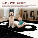 Ultra Soft Area Rug, Non Slip, Stain Resistant, Washable Area Rugs for Living Room, Bedroom, Trendy Modern Yin Yang Motif(Black)