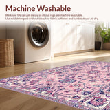 Ultra Soft Area Rug, Non Slip, Stain Resistant, Washable Area Rugs for Living Room, Bedroom, Luxurious Soft Pink Petal Pattern(Pink)
