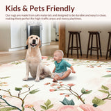 Ultra Soft Area Rug, Non Slip, Stain Resistant, Washable Area Rugs for Living Room, Bedroom, Lively Bright Nature Inspired Design(Pink)