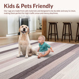 Ultra Soft Area Rug, Non Slip, Stain Resistant, Washable Area Rugs for Living Room, Bedroom, Contemporary Soft Mauve and Taupe(Gray)