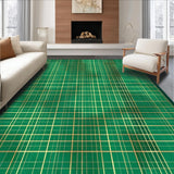 Ultra Soft Area Rug, Non Slip, Stain Resistant, Washable Area Rugs for Living Room, Bedroom, Elegant Abstract Linear Arrangement(Green)